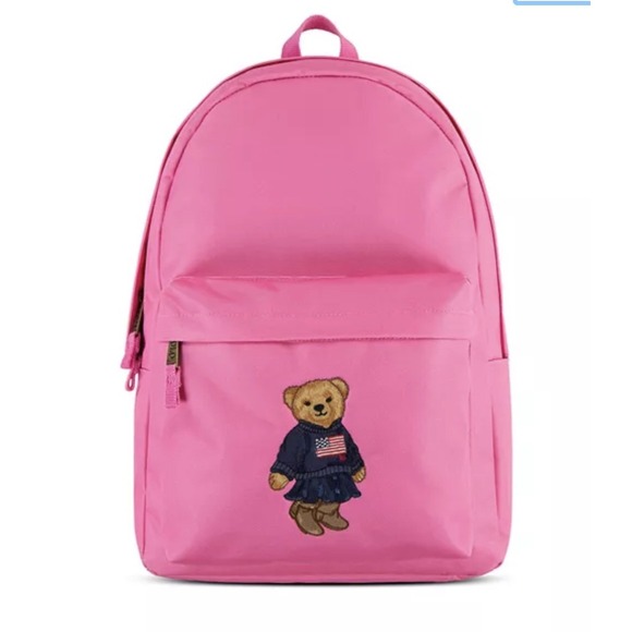 Polo Ralph Lauren Other - Polo Ralph Lauren Polo Bear Backpack Ail Baja Pink Embroidered